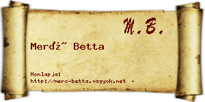 Merő Betta névjegykártya